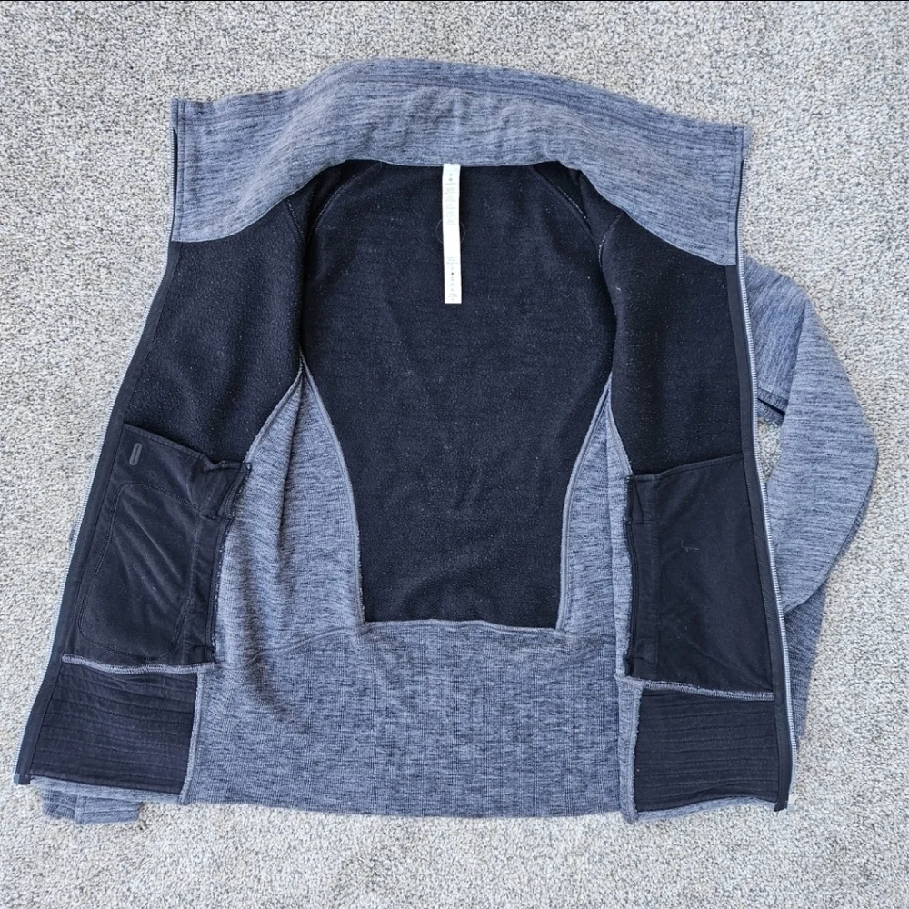 Lululemon Radiant Jacket II Heathered Core Dark Grey Full Zip Sweatshirt Size 6
